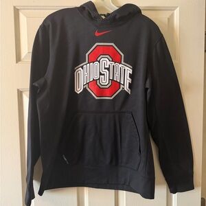 Nike Men's Black and Red Ohio State Sweater